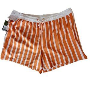 Goodfellow Recycled Stripe Swim Shorts Orange Eco Friendly Mens Swimwear Size XL